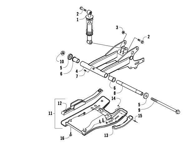 Parts Diagram for Arctic Cat 2009 150 UTILITY 2X4 AUTOMATIC ATV REAR SUSPENSION ASSEMBLY