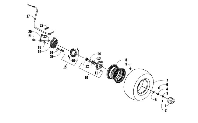 Parts Diagram for Arctic Cat 2009 150 UTILITY 2X4 AUTOMATIC ATV FRONT WHEEL AND BRAKE ASSEMBLIES