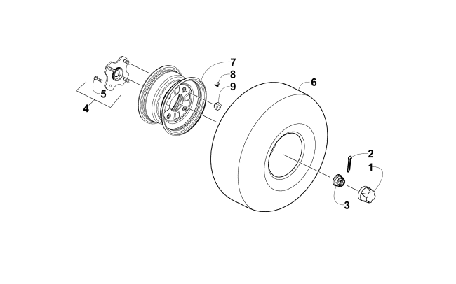 Parts Diagram for Arctic Cat 2009 150 UTILITY 2X4 AUTOMATIC ATV REAR WHEEL ASSEMBLY