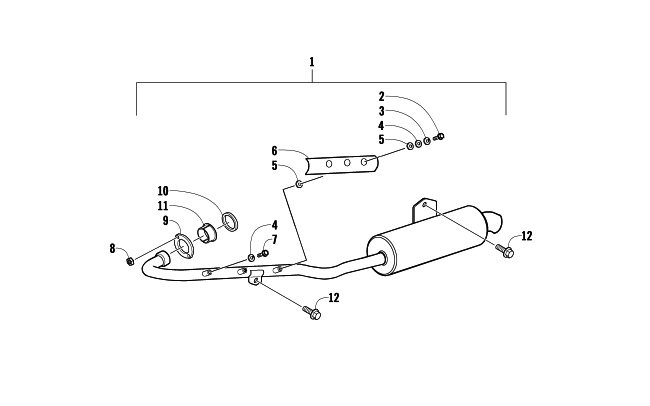 Parts Diagram for Arctic Cat 2009 150 UTILITY 2X4 AUTOMATIC ATV EXHAUST ASSEMBLY