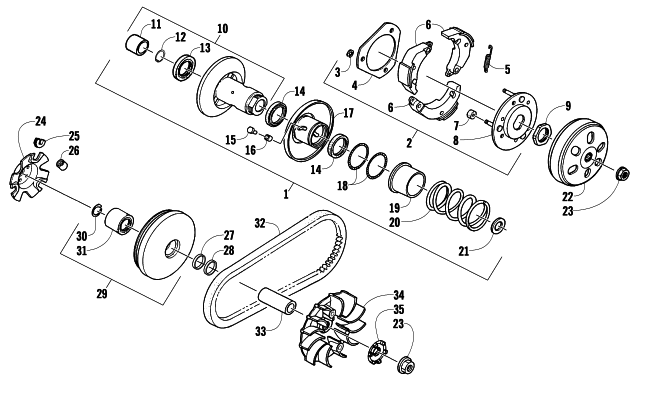 Parts Diagram for Arctic Cat 2009 150 UTILITY 2X4 AUTOMATIC ATV CLUTCH ASSEMBLY
