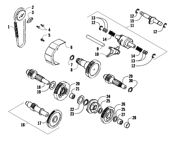 Parts Diagram for Arctic Cat 2009 150 UTILITY 2X4 AUTOMATIC ATV TRANSMISSION ASSEMBLY