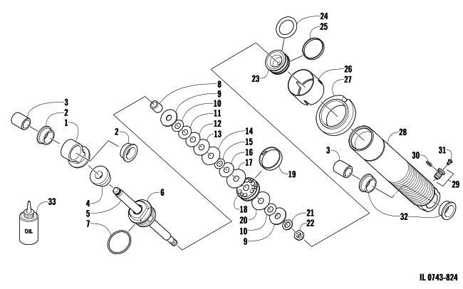 Parts Diagram for Arctic Cat 2009 Z1 TURBO SNOWMOBILE FRONT SUSPENSION SHOCK ABSORBER