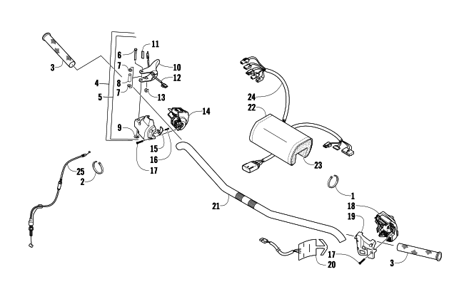 Parts Diagram for Arctic Cat 2009 F8 EFI SNOWMOBILE HANDLEBAR AND CONTROLS