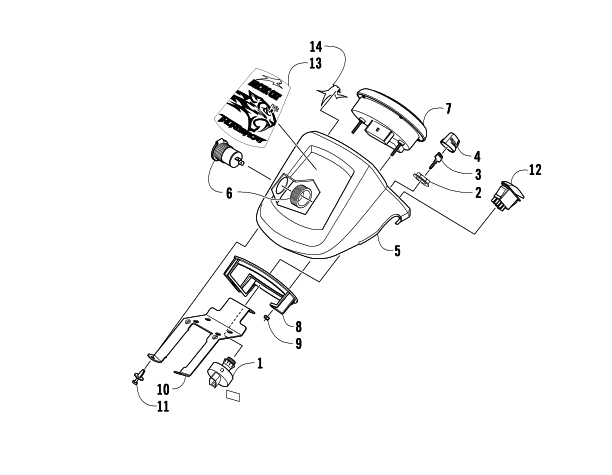 Parts Diagram for Arctic Cat 2009 THUNDERCAT EFI 4X4 AUTO FIS SE ATV INSTRUMENT POD ASSEMBLY