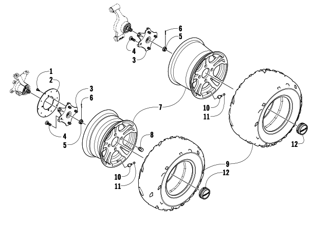 Parts Diagram for Arctic Cat 2011 1000s H2 EFI ATV WHEEL AND TIRE ASSEMBLY