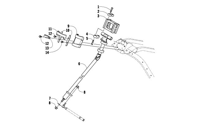 Parts Diagram for Arctic Cat 2009 Z1 TURBO SNOWMOBILE STEERING POST ASSEMBLY