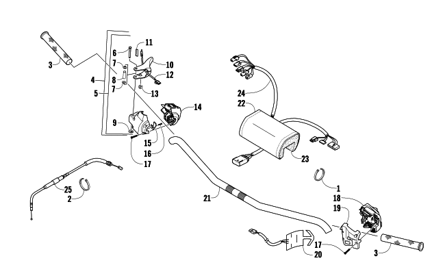 Parts Diagram for Arctic Cat 2009 Z1 1100 EFI SNOWMOBILE HANDLEBAR AND CONTROLS