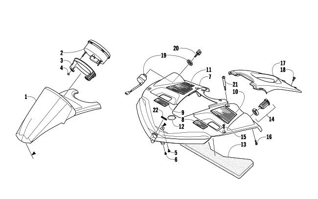 Parts Diagram for Arctic Cat 2009 Z1 TURBO SNOWMOBILE CONSOLE ASSEMBLY