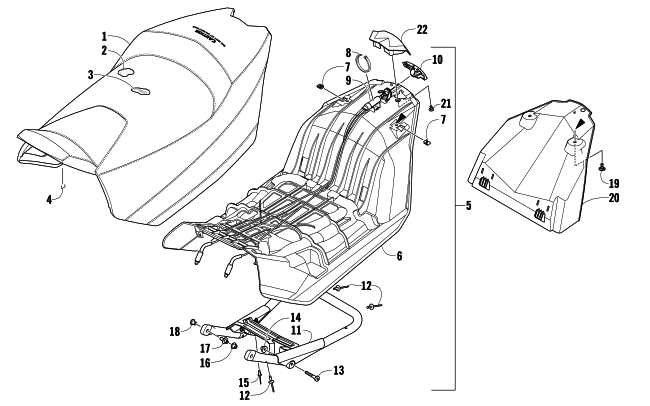 Parts Diagram for Arctic Cat 2009 Z1 1100 EFI LXR SNOWMOBILE SEAT ASSEMBLY