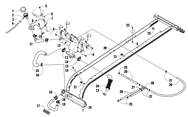 Parts Diagram for Arctic Cat 2009 F1000 SNO PRO SNOWMOBILE COOLING ASSEMBLY