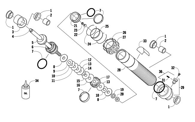 Parts Diagram for Arctic Cat 2010 M8 153 HCR SNOWMOBILE FRONT SUSPENSION SHOCK ABSORBER