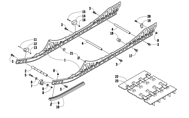 Parts Diagram for Arctic Cat 2010 M8 153 HCR SNOWMOBILE SLIDE RAIL AND TRACK ASSEMBLY