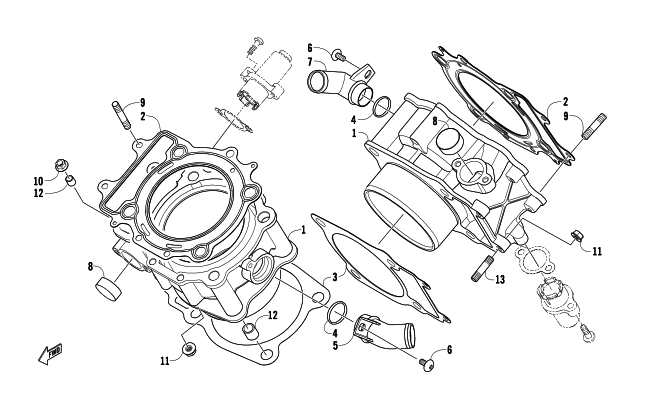 Parts Diagram for Arctic Cat 2009 PROWLER 1000 XTZ 4X4 ATV CYLINDER ASSEMBLY