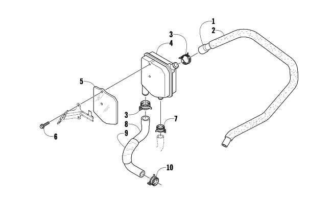 Parts Diagram for Arctic Cat 2009 Z1 TURBO LXR LE SNOWMOBILE OIL SEPARATOR ASSEMBLY