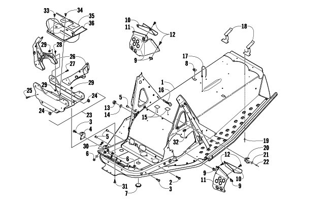 Parts Diagram for Arctic Cat 2009 Z1 TURBO SNOWMOBILE CHASSIS ASSEMBLY