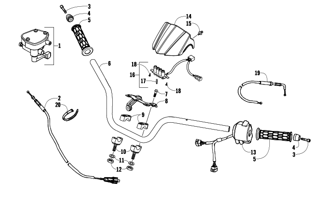 Parts Diagram for Arctic Cat 2009 300 DVX 2X4 AUTO SPORT ATV HANDLEBAR AND CONTROLS ASSEMBLY