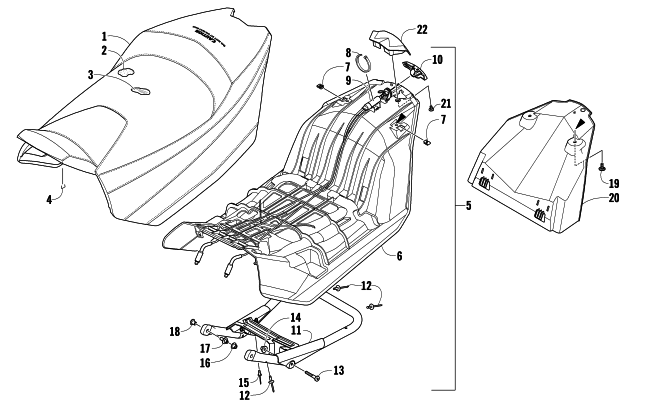 Parts Diagram for Arctic Cat 2009 Z1 TURBO LXR SNOWMOBILE SEAT ASSEMBLY