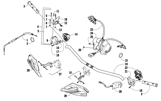 Parts Diagram for Arctic Cat 2009 Z1 TURBO SNO PRO SNOWMOBILE HANDLEBAR AND CONTROLS