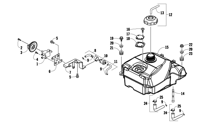 Parts Diagram for Arctic Cat 2011 300 DVX ATV GAS TANK ASSEMBLY