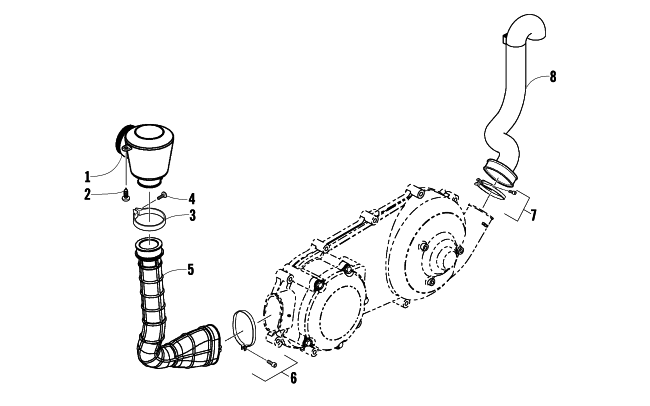 Parts Diagram for Arctic Cat 2015 300 DVX ATV COOLING DUCT ASSEMBLY
