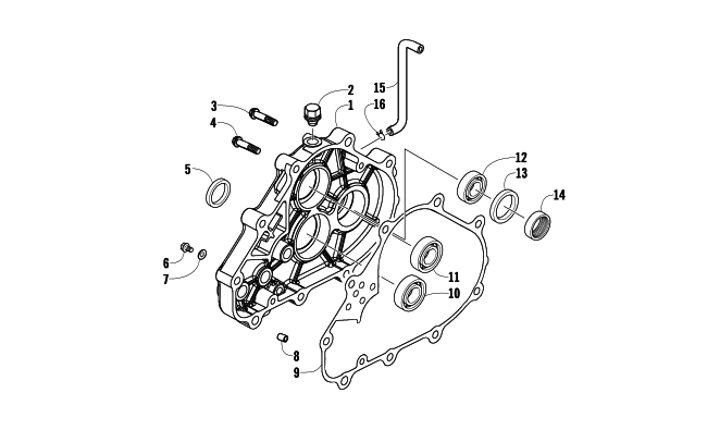 Parts Diagram for Arctic Cat 2015 300 DVX CAT ATV TRANSMISSION CASE ASSEMBLY