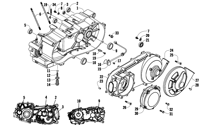 Parts Diagram for Arctic Cat 2010 300 2X4 DVX ATV LEFT CRANKCASE AND COVER ASSEMBLY