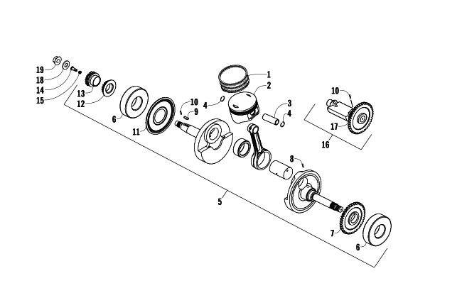 Parts Diagram for Arctic Cat 2010 300 2X4 UTILITY ATV PISTON AND CRANKSHAFT ASSEMBLY