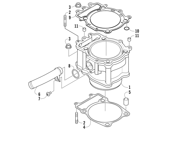 Parts Diagram for Arctic Cat 2011 TRV 700 ATV CYLINDER ASSEMBLY
