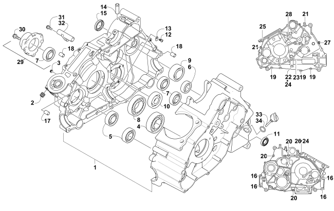 Parts Diagram for Arctic Cat 2010 PROWLER 550 XT 4X4 ATV CRANKCASE ASSEMBLY