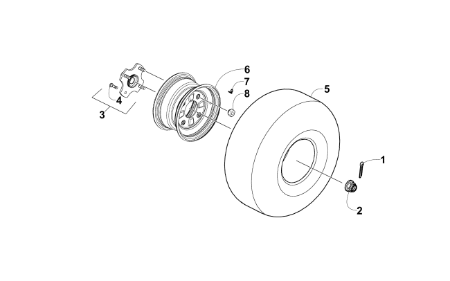 Parts Diagram for Arctic Cat 2015 300 DVX ATV REAR WHEEL ASSEMBLY