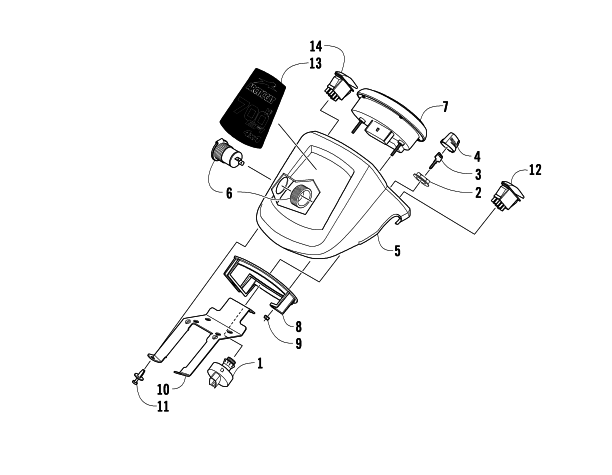 Parts Diagram for Arctic Cat 2009 700 TRV CRUISER ATV INSTRUMENT POD ASSEMBLY