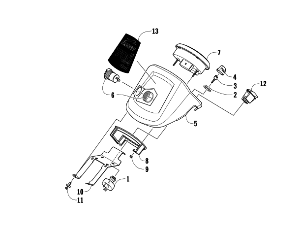 Parts Diagram for Arctic Cat 2009 700 H1 EFI 4X4 AUTOMATIC ATV INSTRUMENT POD ASSEMBLY