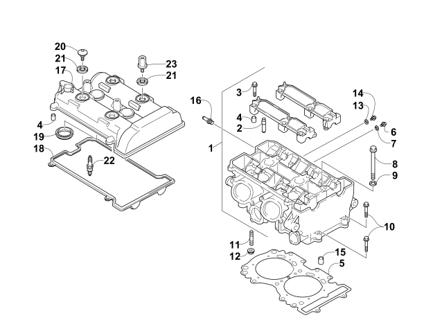 Parts Diagram for Arctic Cat 2014 M 9000 153 SNOWMOBILE CYLINDER HEAD ASSEMBLY