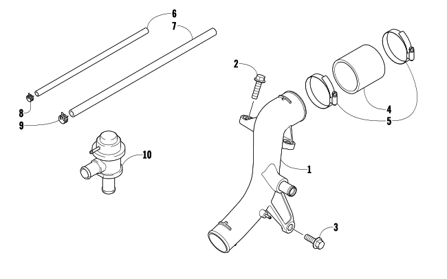 Parts Diagram for Arctic Cat 2011 Z1 TURBO LXR LTD SNOWMOBILE INTERCOOLER OUTLET ASSEMBLY