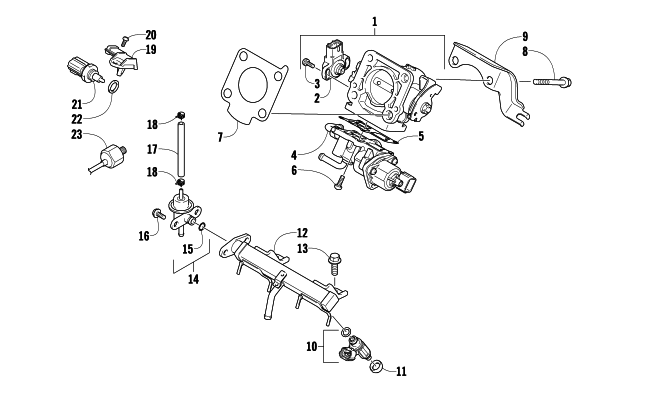 Parts Diagram for Arctic Cat 2010 Z1 1100 EFI SNOWMOBILE THROTTLE BODY ASSEMBLY