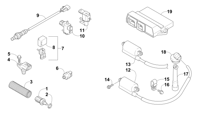 Parts Diagram for Arctic Cat 2012 XF 1100 TURBO SNO PRO ANNIVERSARY SNOWMOBILE ELECTRICAL ASSEMBLY