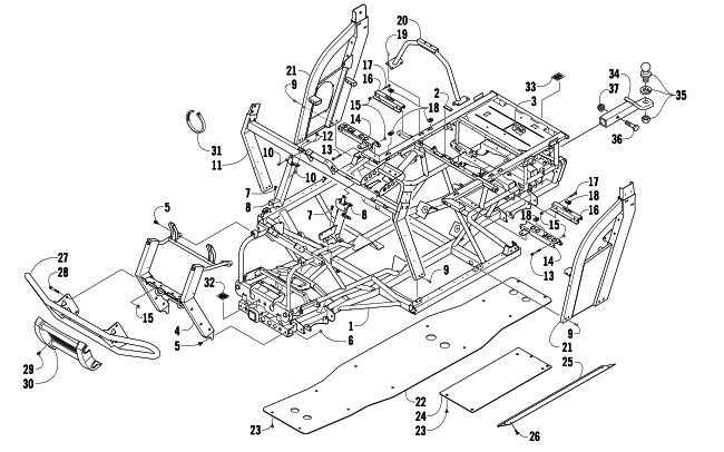 Parts Diagram for Arctic Cat 2009 PROWLER 700 XTX 4X4 LE ATV FRAME AND RELATED PARTS