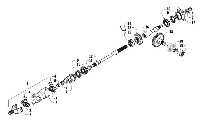 Parts Diagram for Arctic Cat 2010 TRV 1000 ATV SECONDARY DRIVE ASSEMBLY