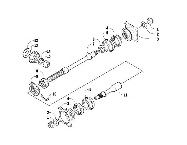 Parts Diagram for Arctic Cat 2009 PROWLER 700 XTX 4X4 LE ATV SECONDARY DRIVE ASSEMBLY (ENGINE SERIAL NO. UP TO 0700A70010049)