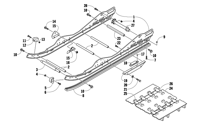 Parts Diagram for Arctic Cat 2009 600 SNO PRO SNOWMOBILE SLIDE RAIL AND TRACK ASSEMBLY