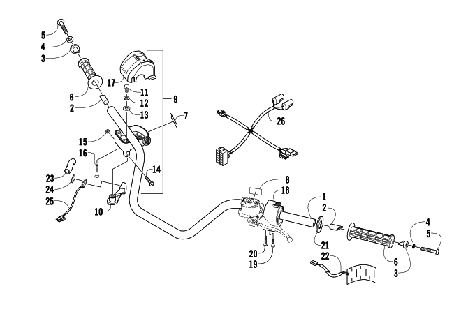 Parts Diagram for Arctic Cat 2009 550 H1 EFI 4X4 AUTOMATIC LE ATV HANDLEBAR ASSEMBLY