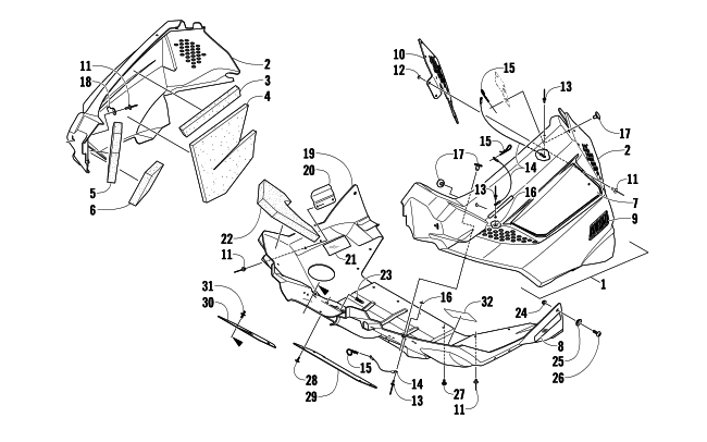 Parts Diagram for Arctic Cat 2009 600 SNO PRO SNOWMOBILE BELLY PAN ASSEMBLY