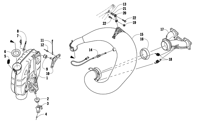 Parts Diagram for Arctic Cat 2009 600 SNO PRO CROSS COUNTRY SNOWMOBILE EXHAUST ASSEMBLY