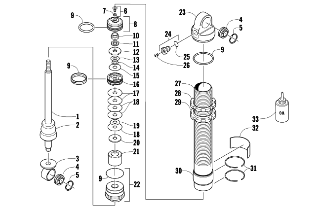 Parts Diagram for Arctic Cat 2010 600 SNO PRO SNOWMOBILE FRONT SUSPENSION SHOCK ABSORBER