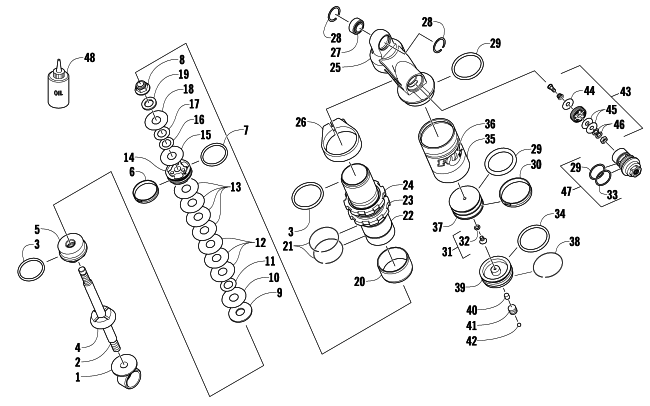 Parts Diagram for Arctic Cat 2009 600 SNO PRO SNOWMOBILE REAR SUSPENSION FRONT ARM SHOCK ABSORBER