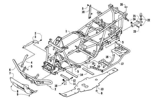 Parts Diagram for Arctic Cat 2009 550 TRV LE ATV FRAME AND RELATED PARTS