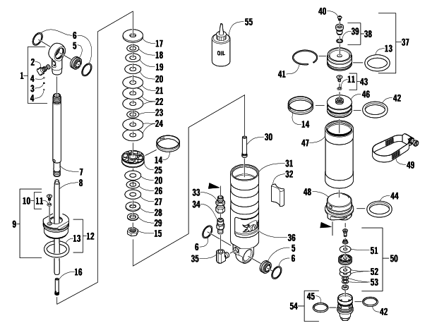 Parts Diagram for Arctic Cat 2009 600 SNO PRO CROSS COUNTRY SNOWMOBILE REAR SUSPENSION REAR ARM SHOCK ABSORBER