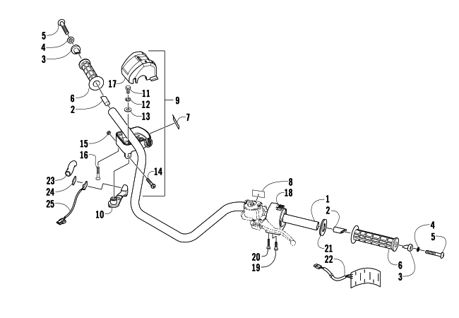 Parts Diagram for Arctic Cat 2009 550 TRV LE ATV HANDLEBAR ASSEMBLY