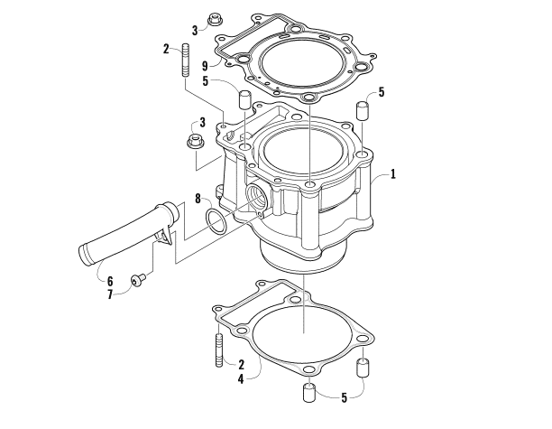 Parts Diagram for Arctic Cat 2015 TRV 550 LTD ATV CYLINDER ASSEMBLY